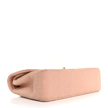 Chanel Canvas Quilted Small Double Flap Light Pink