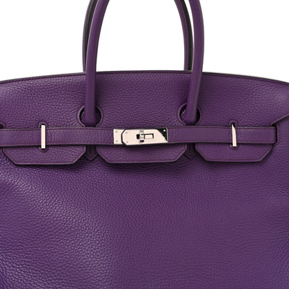 Hermes Taurillon Clemence Birkin 35 Ultraviolet