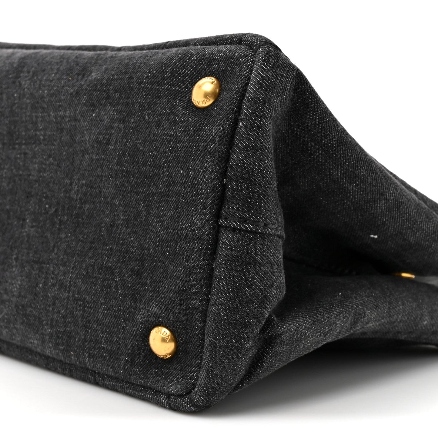 Prada Denim Small Logo Tote Black