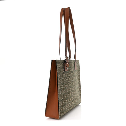 Loewe Jacquard Anagram Calfskin Buckle Tote Green