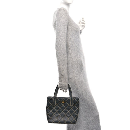 Chanel Calfskin Wild Stitch Tote Black