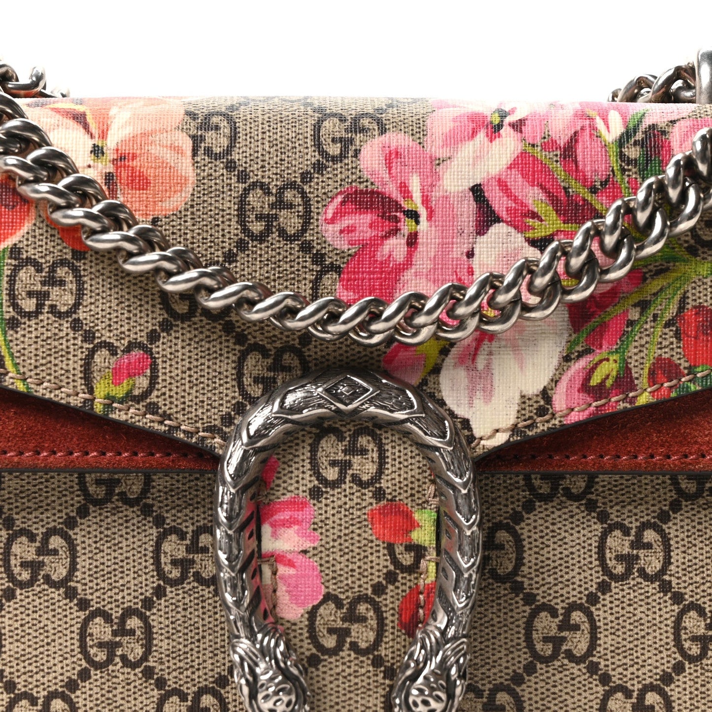 Gucci GG Supreme Monogram Blooms Mini Dionysus Shoulder Bag Beige Multicolor Dry Rose