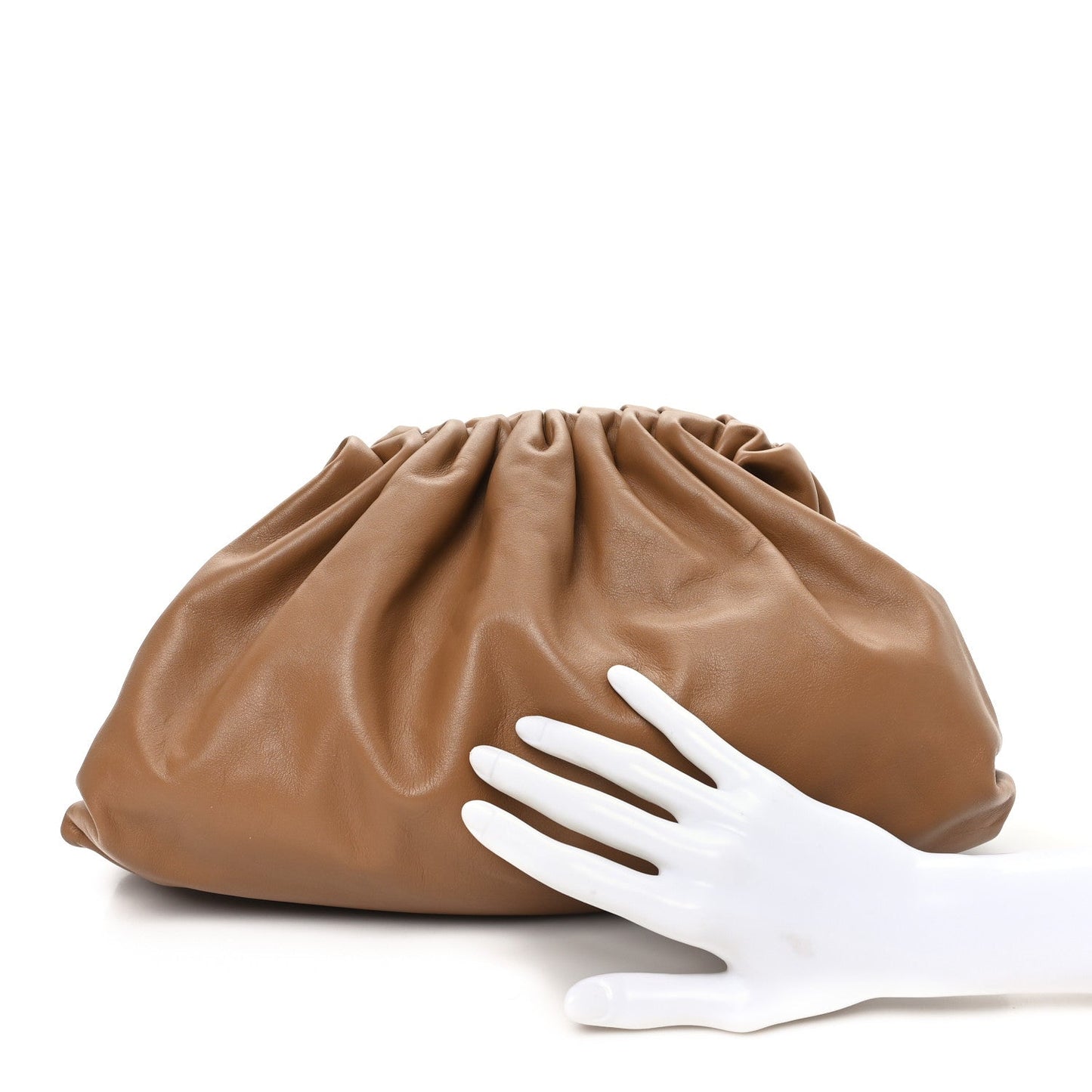 Bottega Veneta Smooth Butter Calf The Pouch Oversized Clutch Teak
