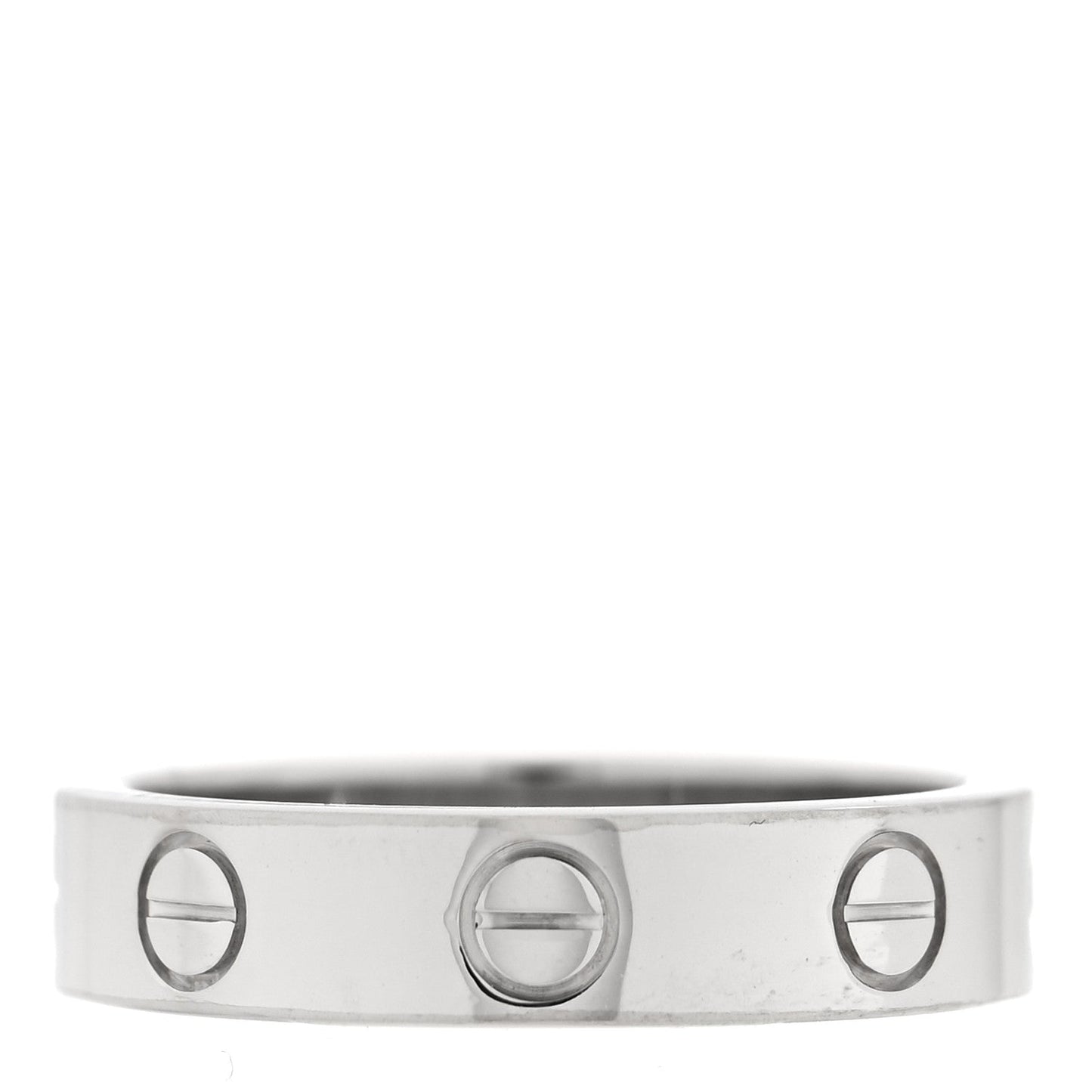 Cartier 18K White Gold Diamond 4mm LOVE Wedding Band Ring 48 4.5
