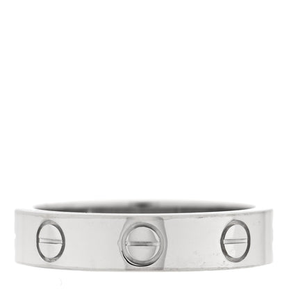 Cartier 18K White Gold Diamond 4mm LOVE Wedding Band Ring 48 4.5