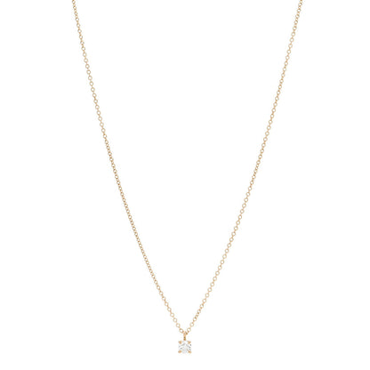 Tiffany 18K Rose Gold Diamond .17ct Solitaire Pendant Necklace