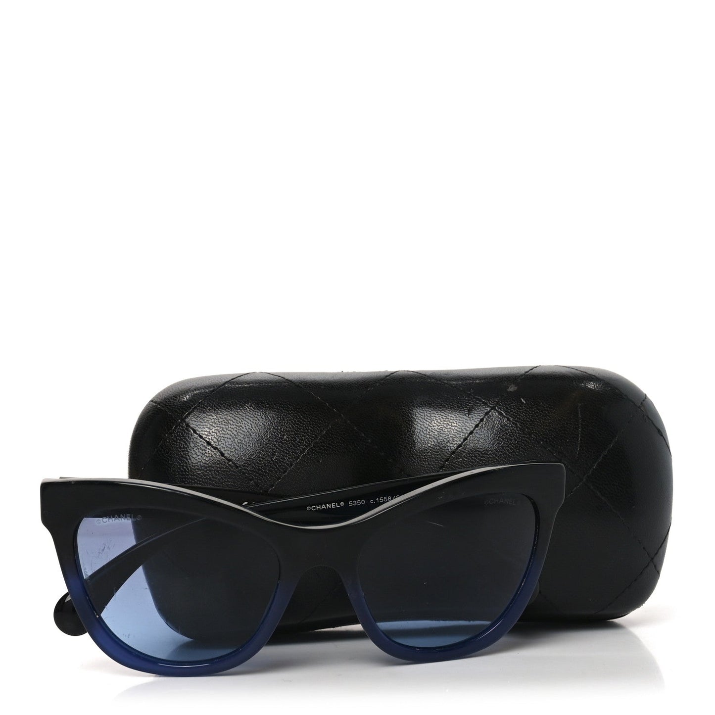 Chanel Acetate CC Cat Eye Summer Sunglasses 5350 Black Blue