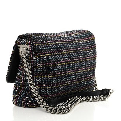 Chanel Tweed Small Messenger Flap Navy