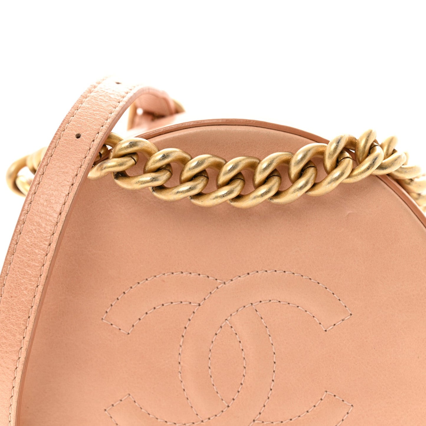 Chanel Glazed Calfskin Round As Earth Evening Bag Beige