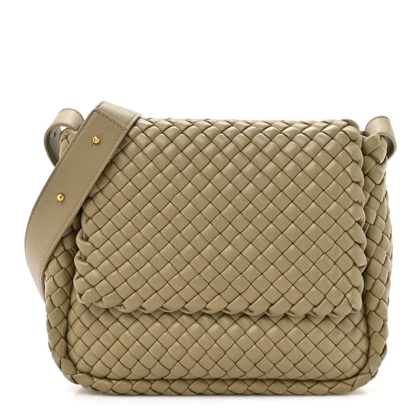 Bottega Veneta Nappa Intrecciato Small Cobble Shoulder Bag Camel