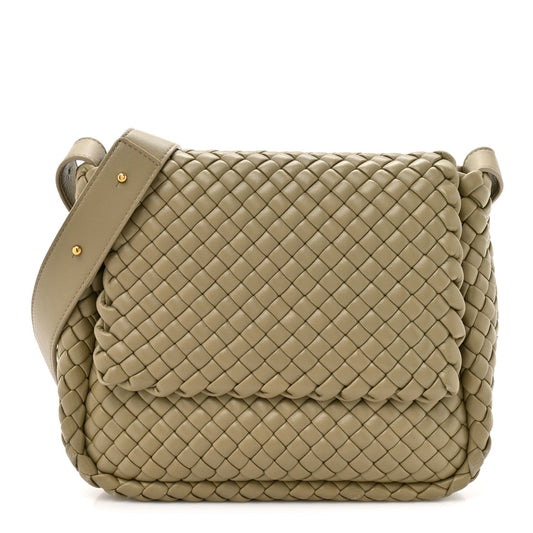 Bottega Veneta Nappa Intrecciato Small Cobble Shoulder Bag Camel