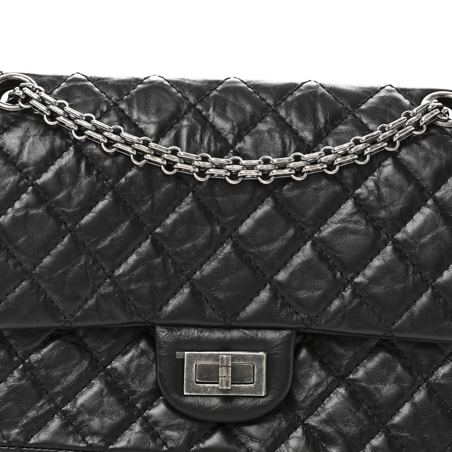 Chanel Aged Calfskin Quilted 2.55 Reissue 225 Flap Black