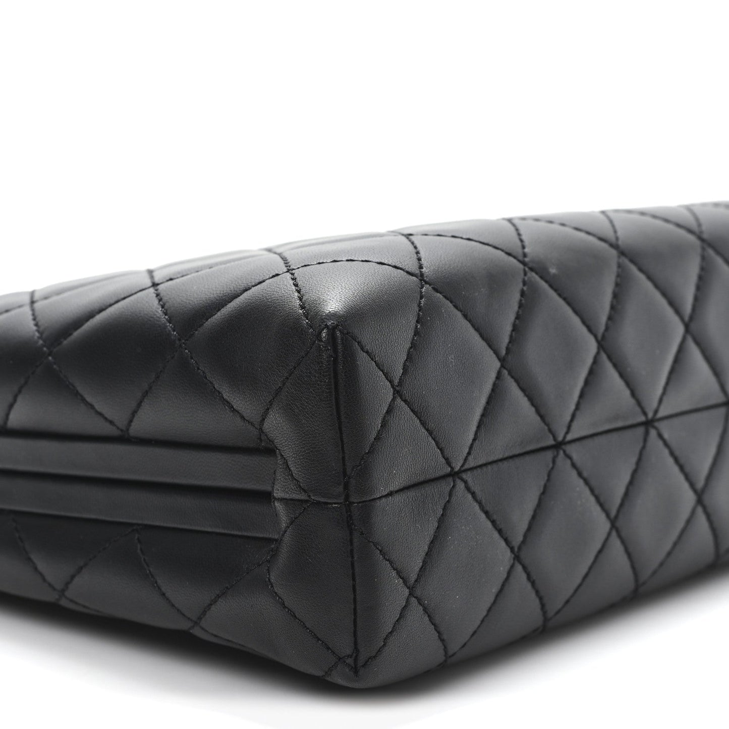 Chanel Lambskin Quilted Kisslock Minaudiere Black