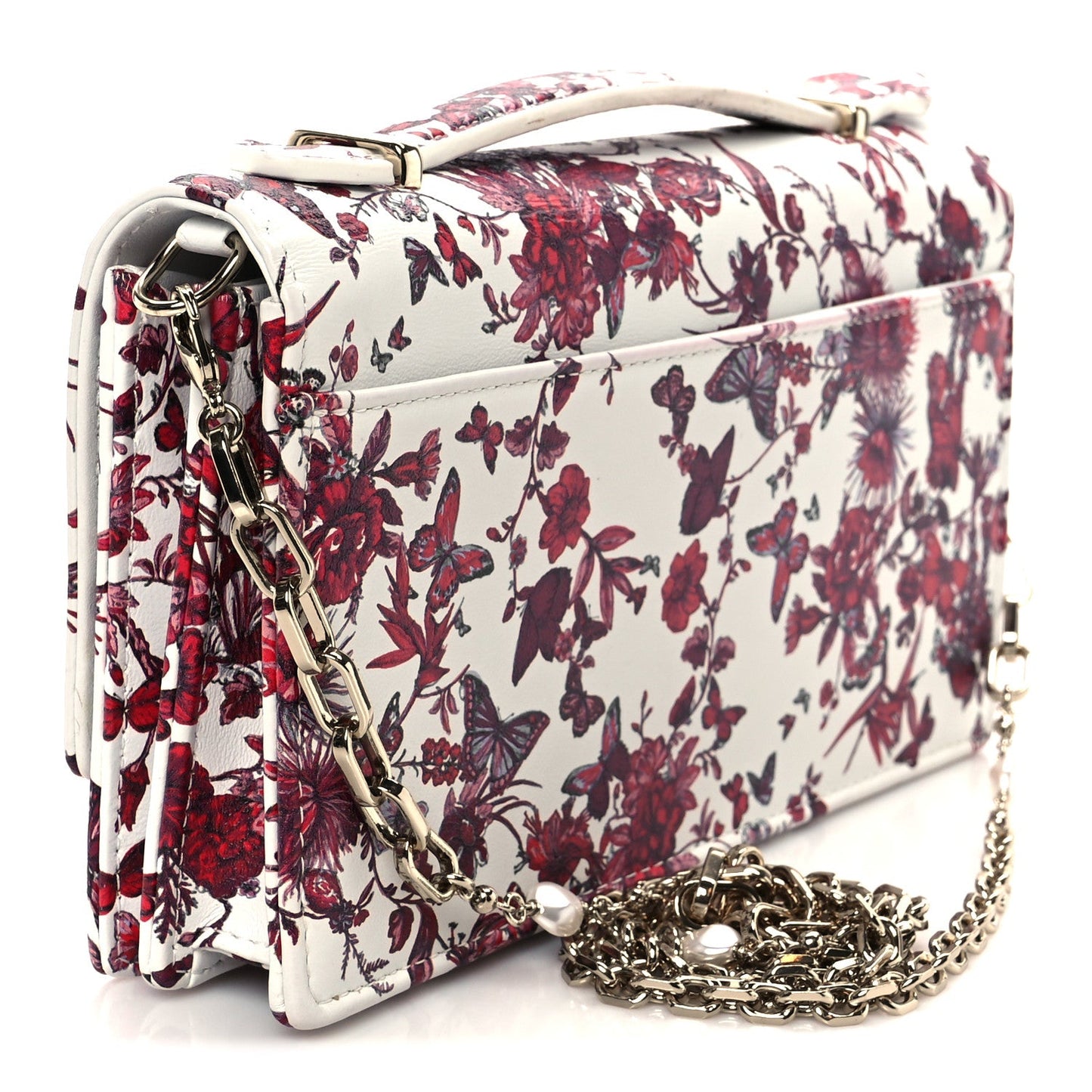 Christian Dior Calfskin Le Coeur Des Papillons Mini My Dior Bag White Multicolor