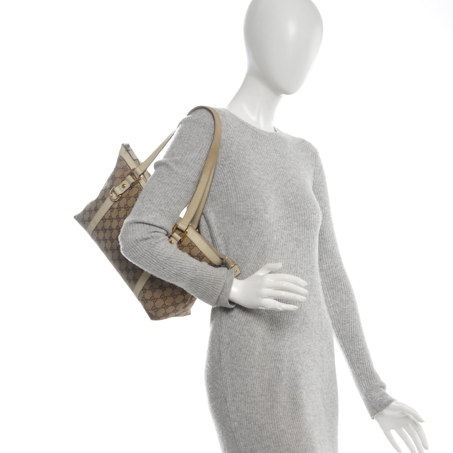 Gucci Monogram Medium Abbey Tote Off White