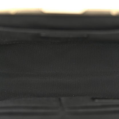 Chanel Tweed Quilted Kiss Lock Clutch Black
