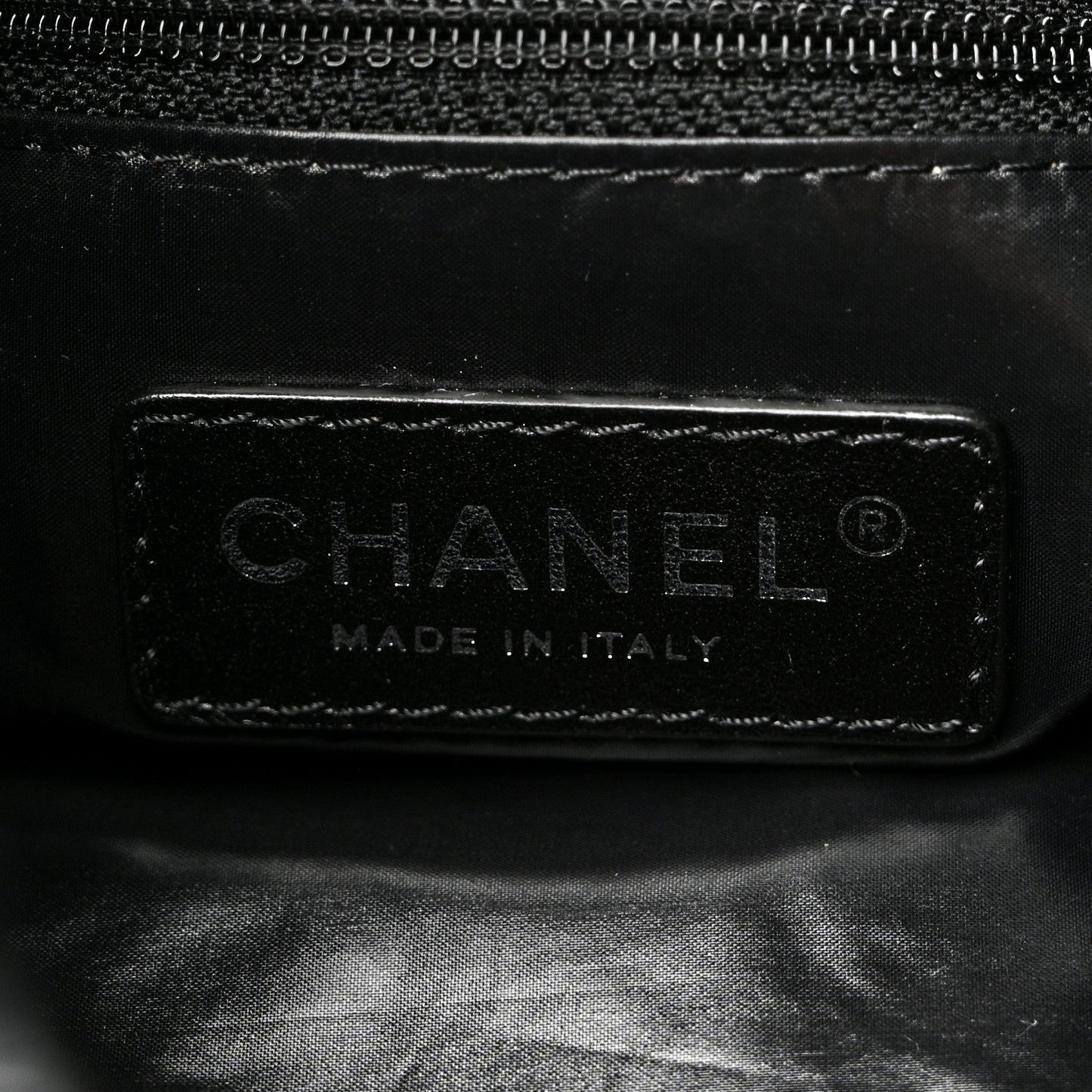 Chanel Wool Calfskin Embroidered Paris Hamburg Drawstring Backpack Navy Blue