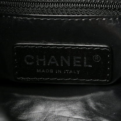 Chanel Wool Calfskin Embroidered Paris Hamburg Drawstring Backpack Navy Blue