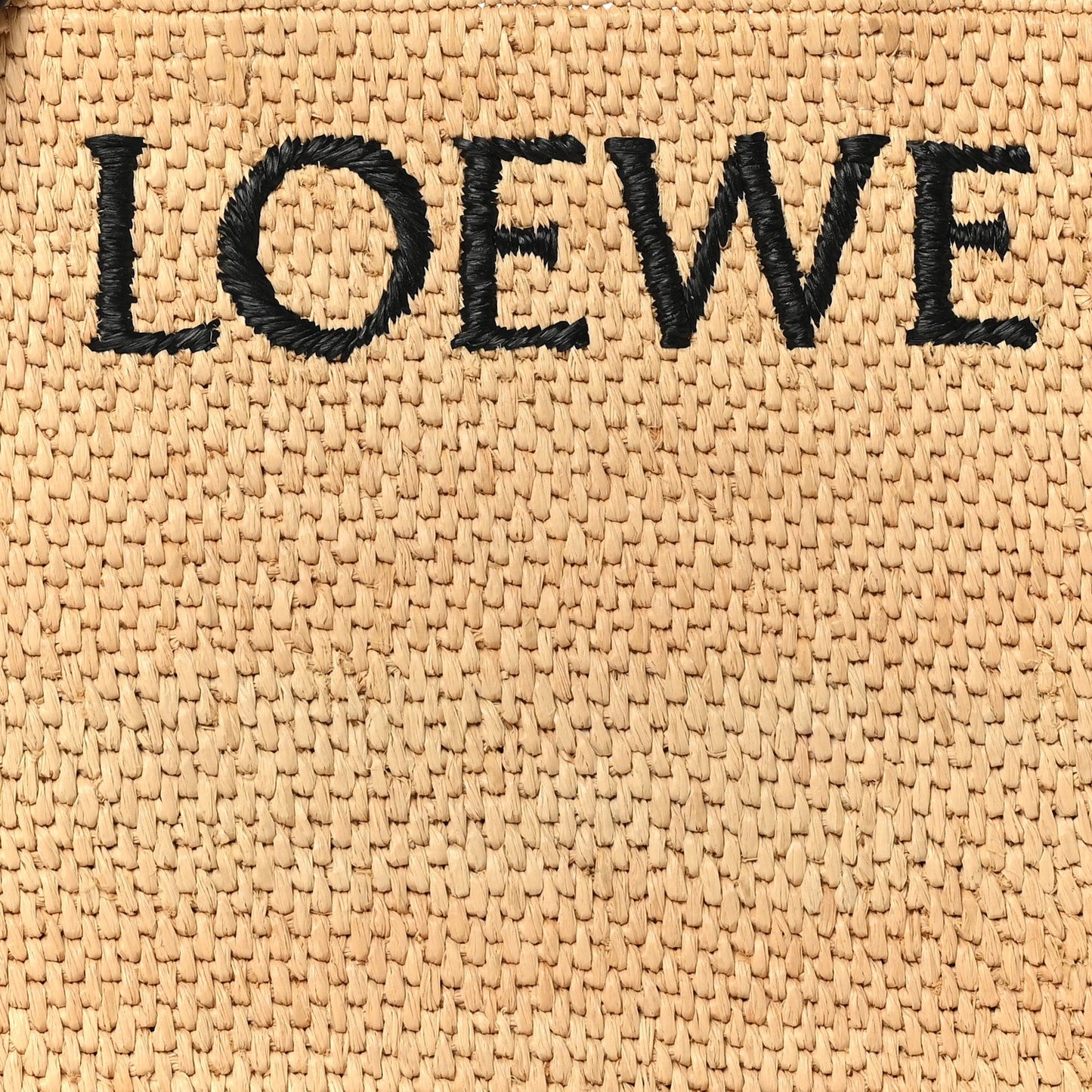 Loewe Raffia Calfskin Standard A4 Tote Bag Natural Black