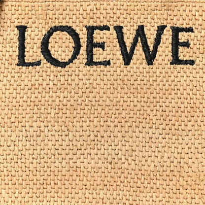 Loewe Raffia Calfskin Standard A4 Tote Bag Natural Black