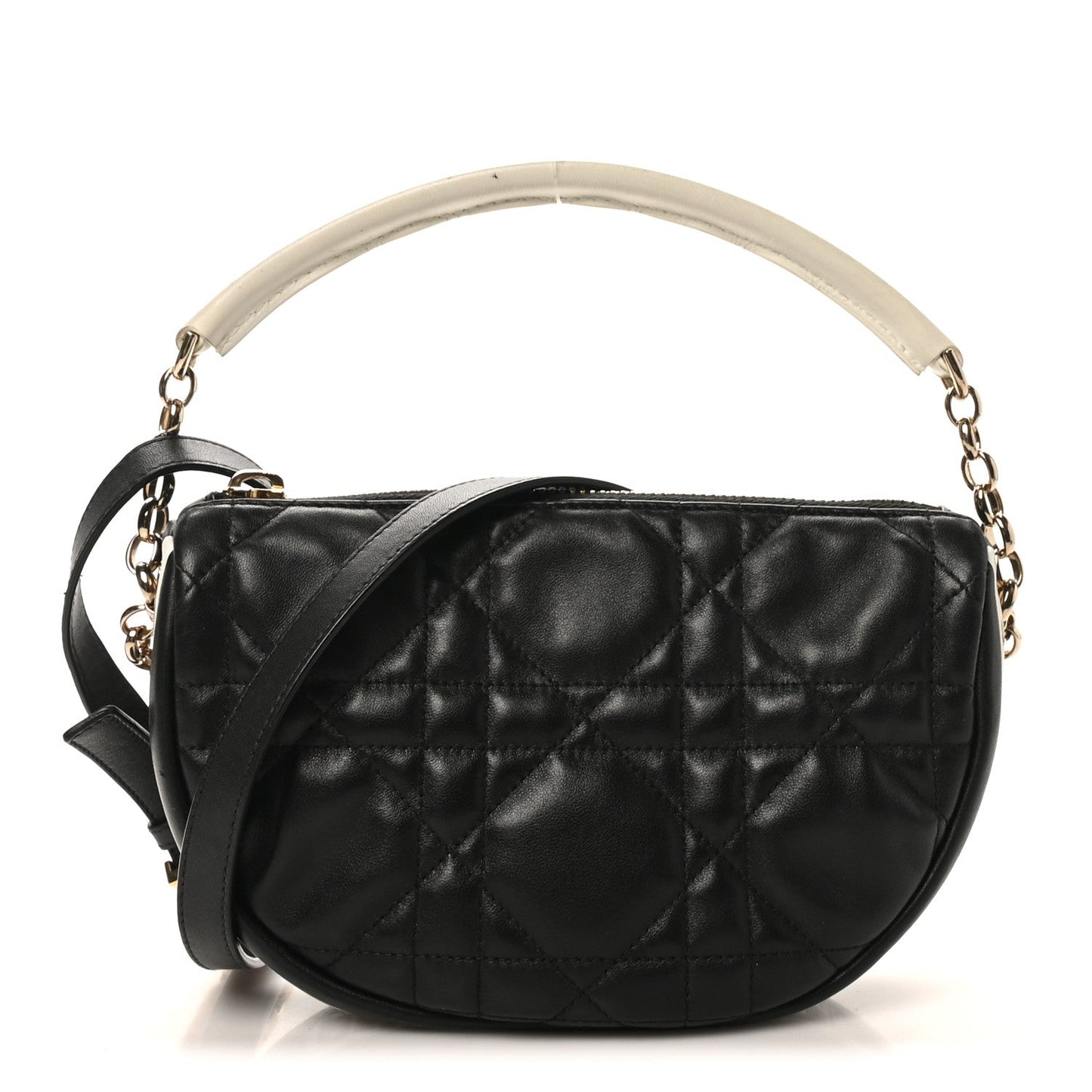 Christian Dior Lambskin Cannage Small Dior Vibe Hobo Bag Black