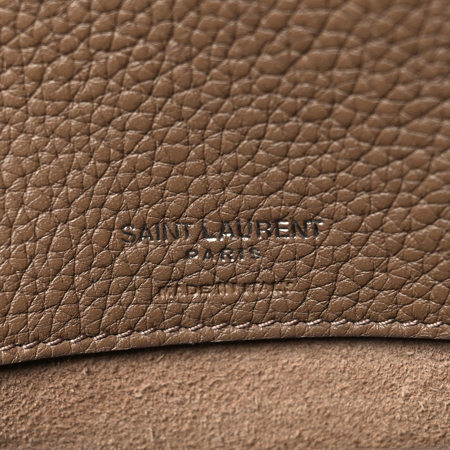 Saint Laurent Grained Calfskin Baby Sac De Jour Souple Taupe