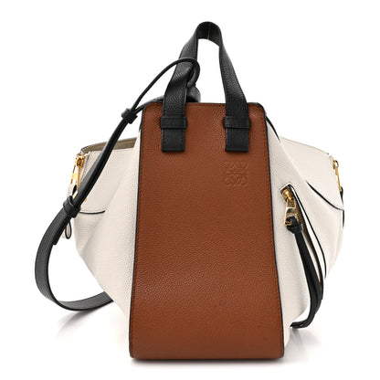 Loewe Calfskin Small Hammock Shoulder Bag Tan Ivory Black