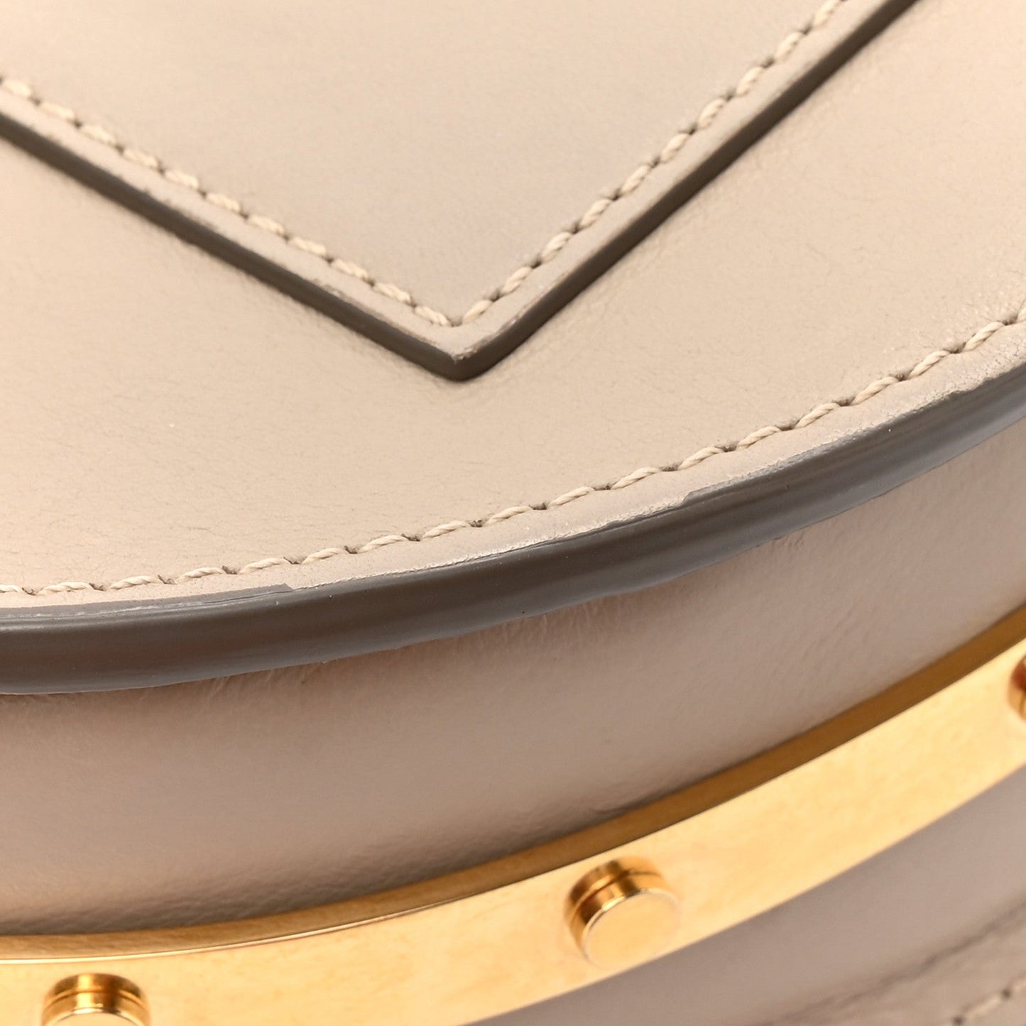 Chloe Calfskin Lambskin Quilted Studded Nile Bracelet Minaudiere Bag Pastel Grey