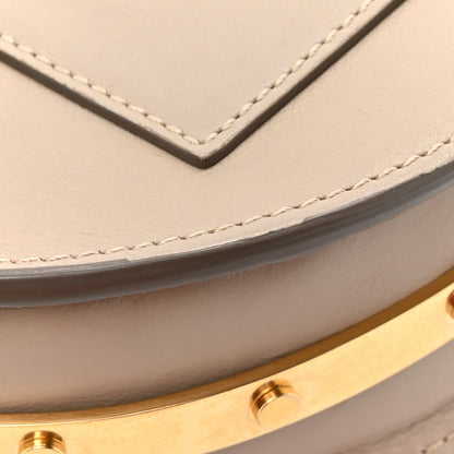 Chloe Calfskin Lambskin Quilted Studded Nile Bracelet Minaudiere Bag Pastel Grey