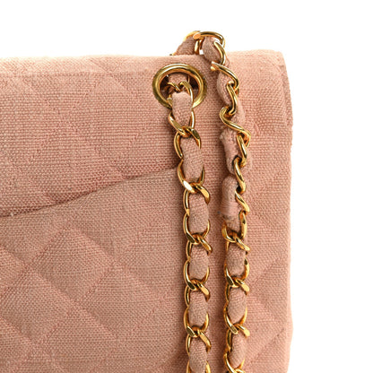 Chanel Canvas Quilted Small Double Flap Light Pink
