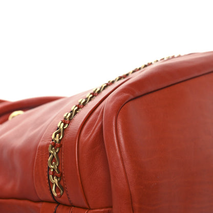 Chloe Calfskin Kira Convertible Bowler Bag Brick Red