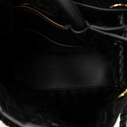 Bottega Veneta Nappa Intrecciato Small Andiamo Shoulder Bag Black