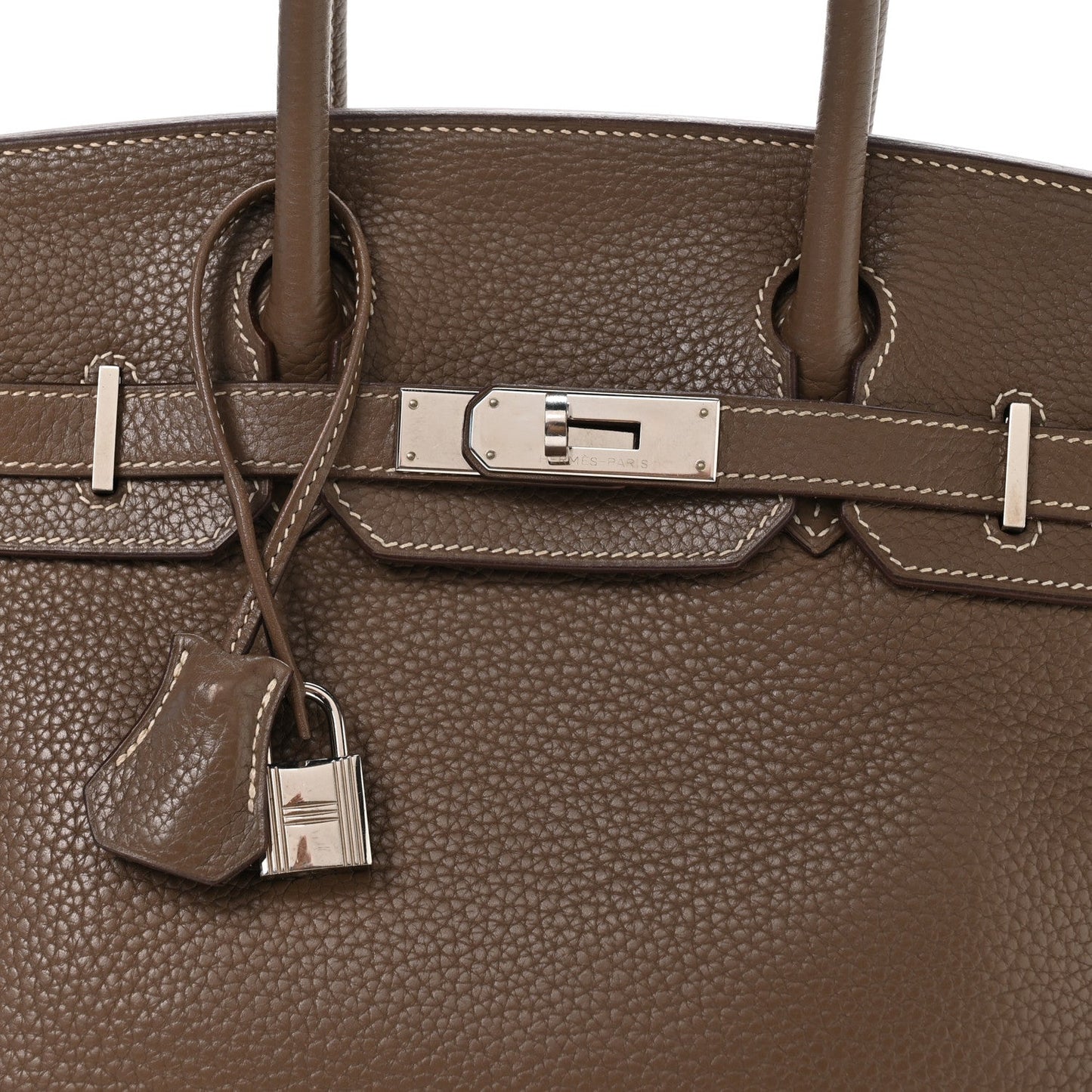 Hermes Taurillon Clemence Birkin 30 Etoupe