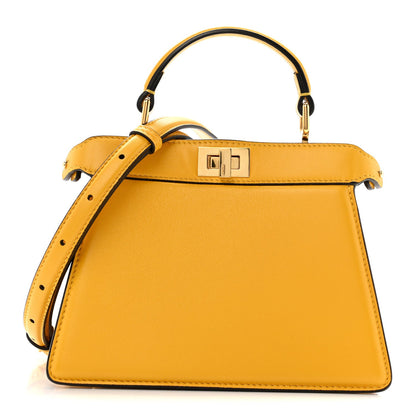 Fendi Shiny Nappa Petite Peekaboo I SEE U Satchel Mimosa