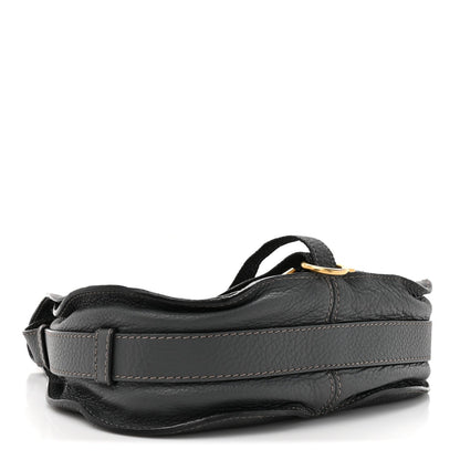 Chloe Grained Calfskin Medium Marcie Saddle Bag Iron Grey