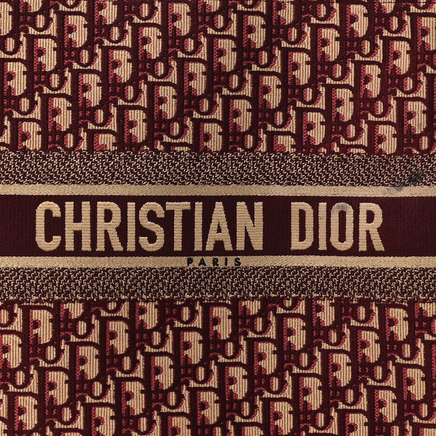 Christian Dior Oblique Large Book Tote Burgundy Multicolor