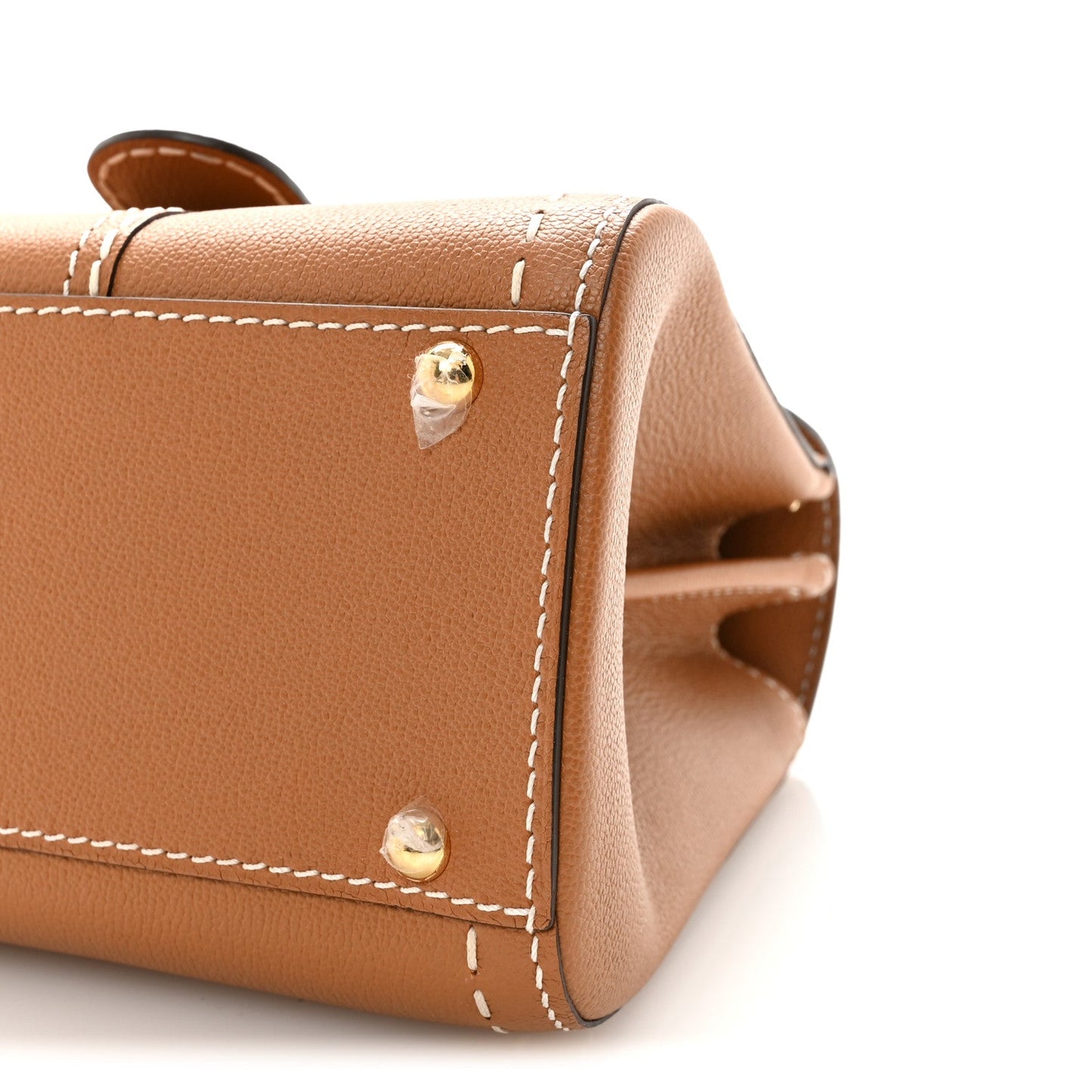Delvaux Grained Rodeo Calfskin Surpique Mini Brillant Satchel Vegetal Ivory