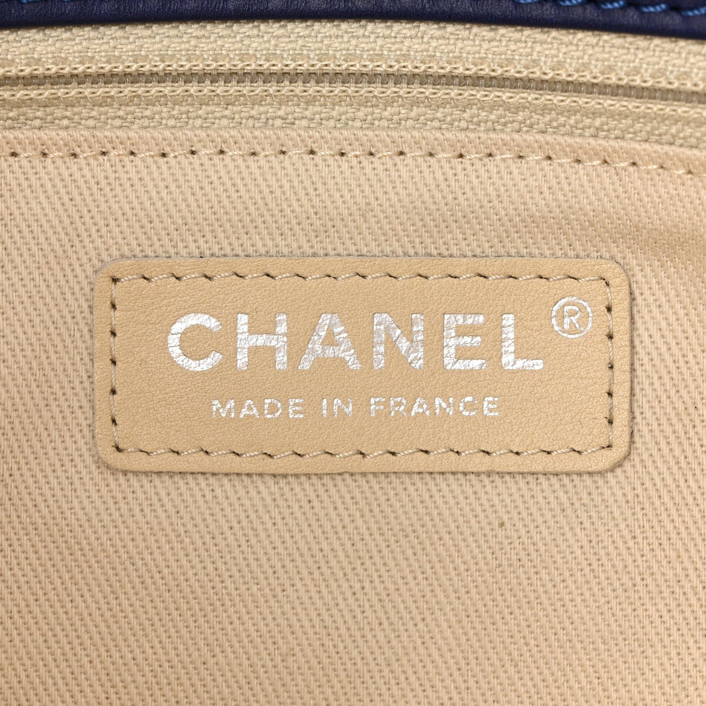Chanel Calfskin Quilted Double Stitch Hamptons Clutch with Chain Blue