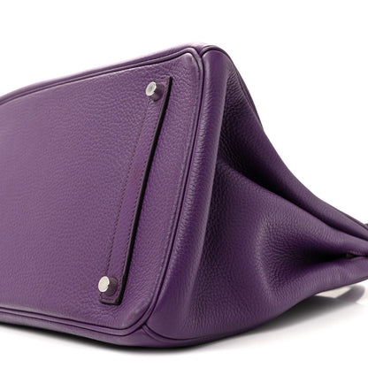 Hermes Taurillon Clemence Birkin 35 Ultraviolet