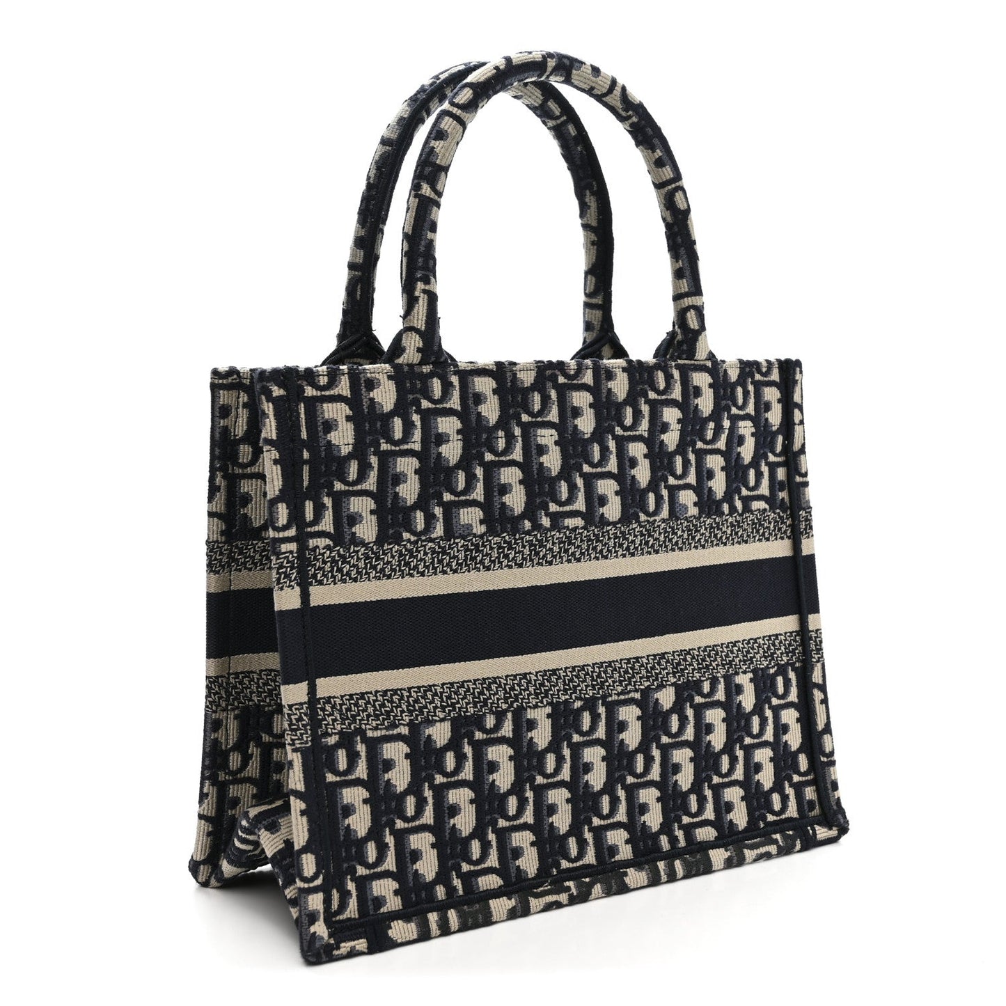 Christian Dior Oblique Small Book Tote Blue Multicolor