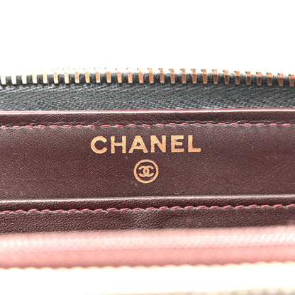 Chanel Caviar Quilted Large Gusset Zip Around Wallet Navy