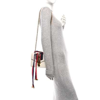 Gucci Calfskin Mini Sylvie Shoulder Bag White