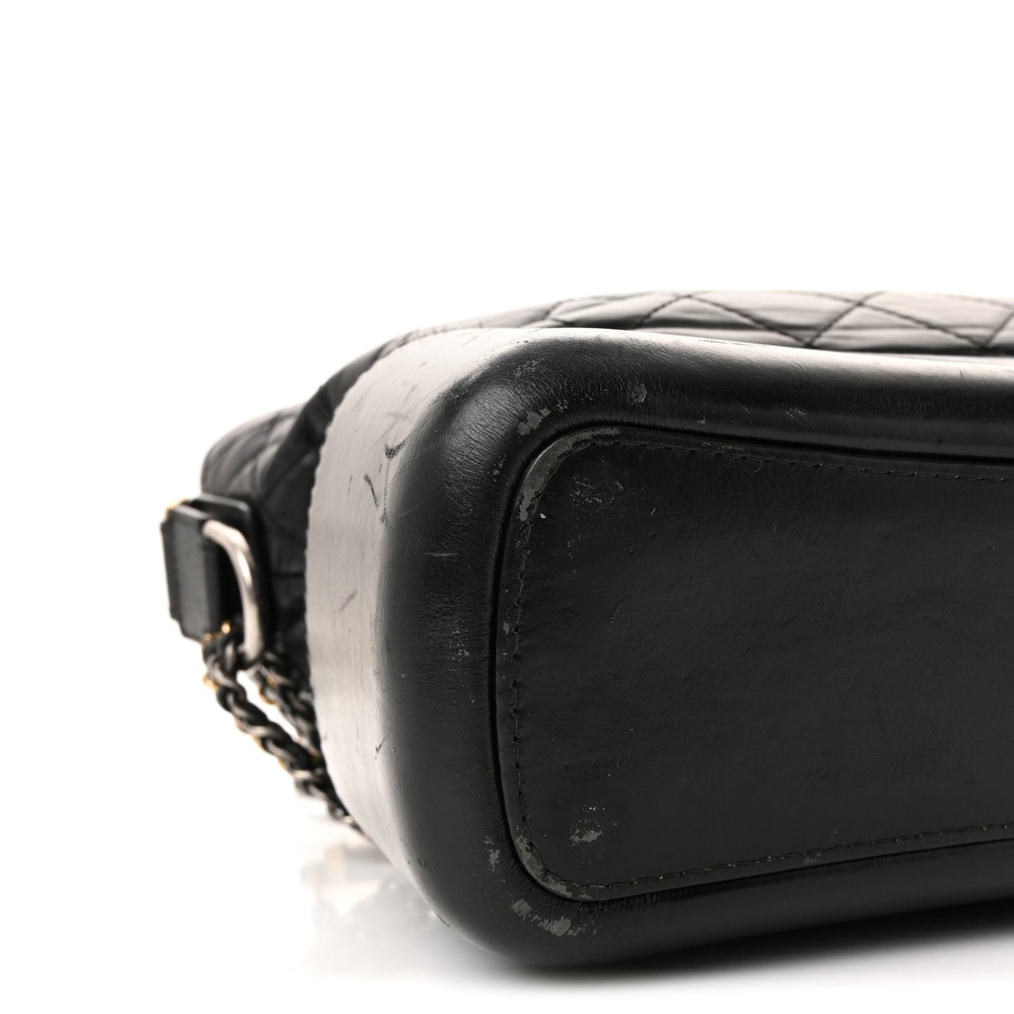 Chanel Aged Calfskin Quilted Medium Gabrielle Hobo Black
