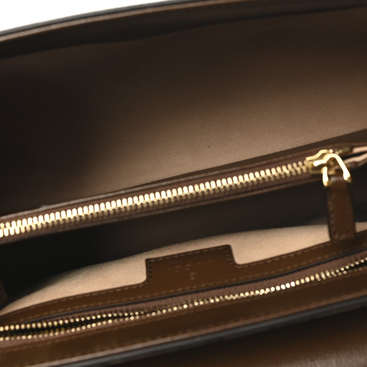 Gucci GG Supreme Monogram Calfskin Medium Horsebit 1955 Top Handle Bag Beige Ebony Brown Sugar