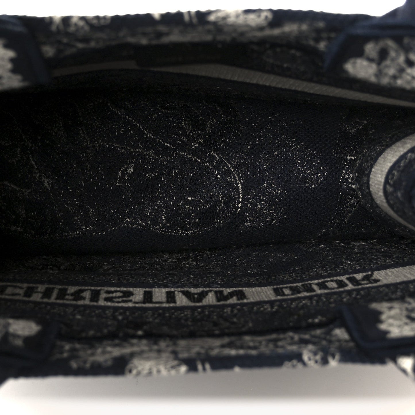 Christian Dior Canvas Embroidered Small Dioriviera Toile De Jouy Book Tote Blue
