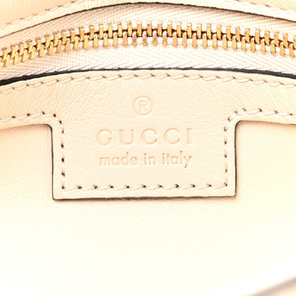 Gucci Roxy Calfskin Blondie Chain Shoulder Flap Bag Mystic White