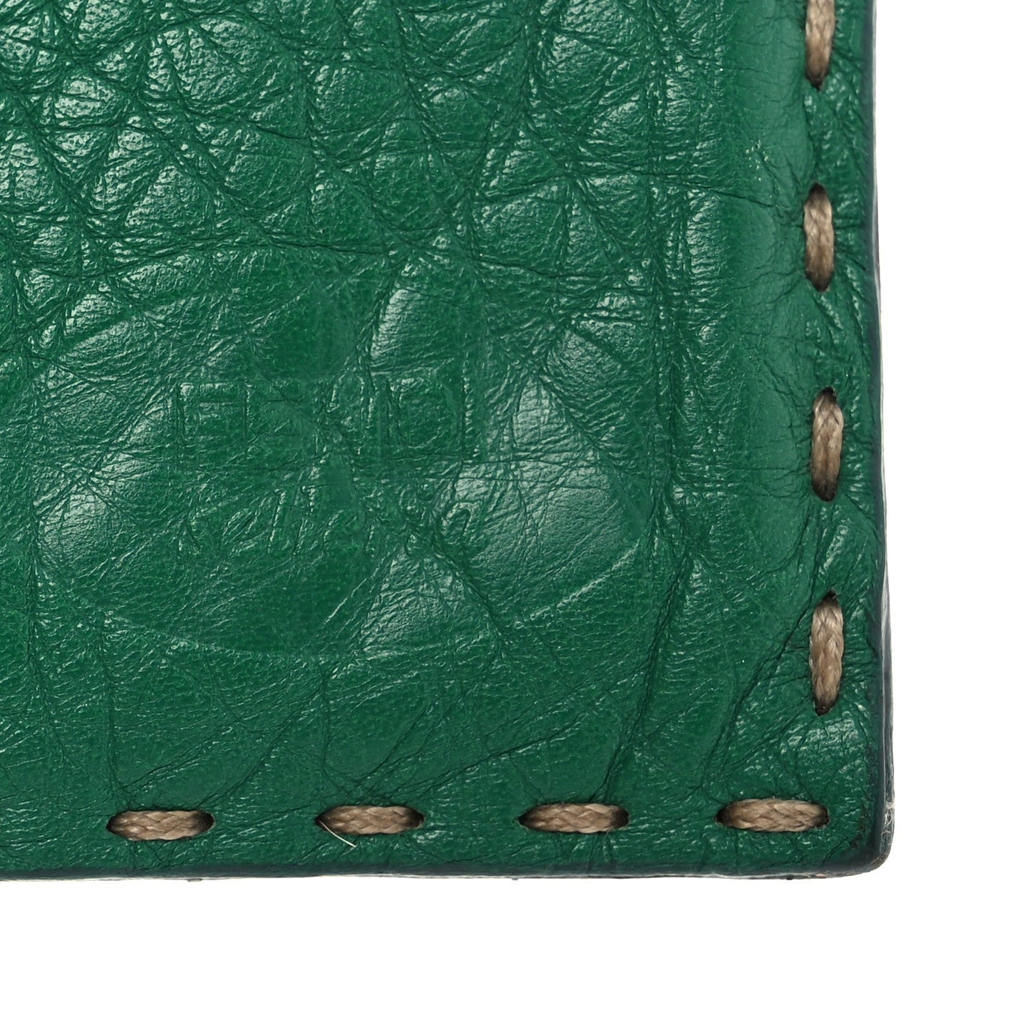 Fendi Cuoio Romano Selleria Card Holder Green