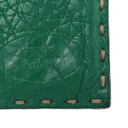 Fendi Cuoio Romano Selleria Card Holder Green