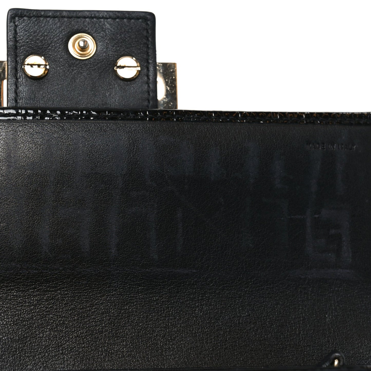 Fendi Patent Zucchino Continental Wallet Black