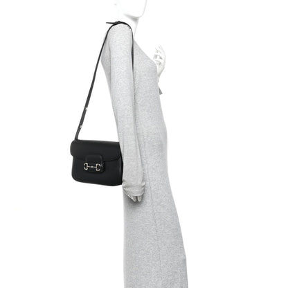 Gucci Ciny Lux Calfskin Horsebit 1955 Soft Small Shoulder Bag Black
